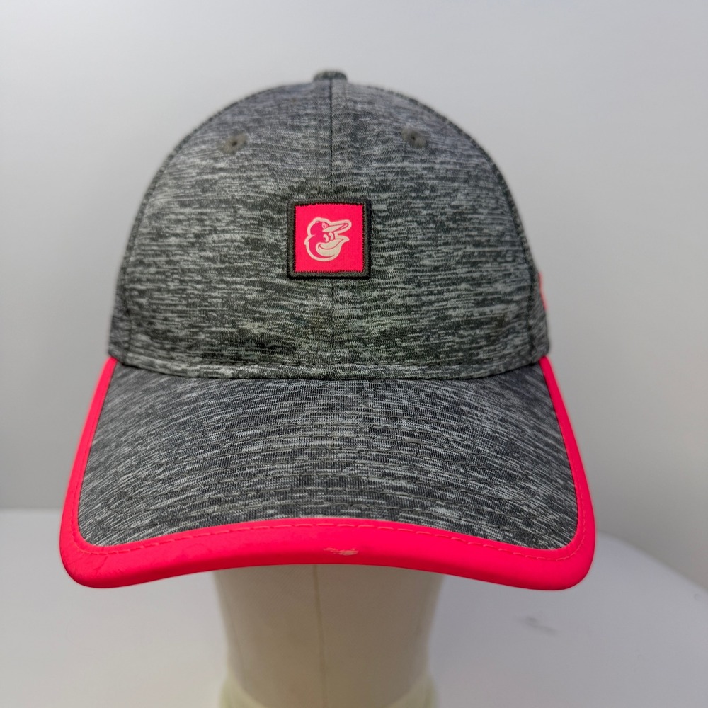 New Era 9TWENTY Baltimore Orioles Womens Hat Gray Neon Pink Adjustable Cap